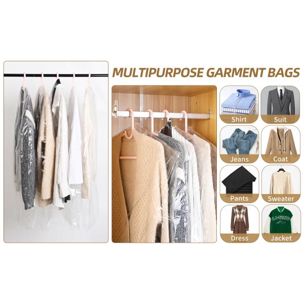 Clear Suit Bag, Plastic Dress Bags For Gowns Long, Dress Protector Zippered Garment Covers For Closet Storage