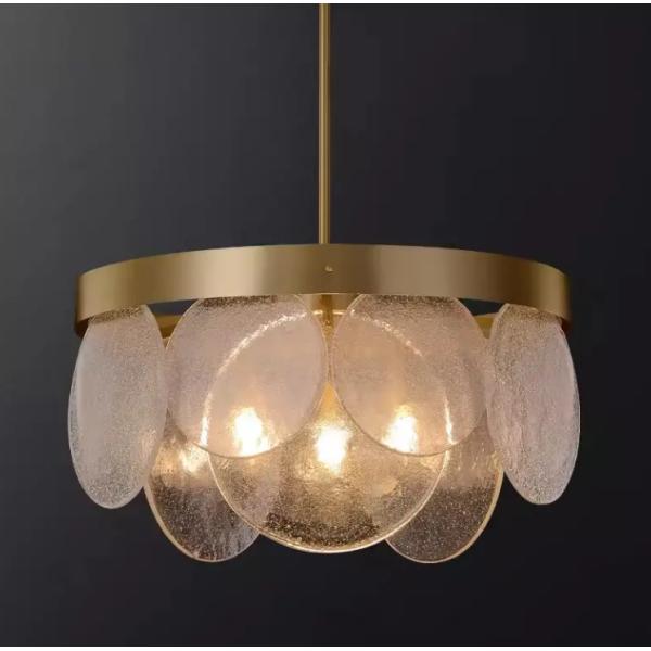 Vente en gros de lampes à suspension à LED rondes minimalistes modernes intérieures Décoration de restaurant lumières à goutte à goutte Nordique Luxe de verre Pendant Light