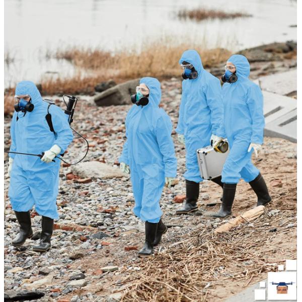 Костюм Coverall одежды SMS Coverall голубой безопасности S-2XL устранимый защитный медицинский