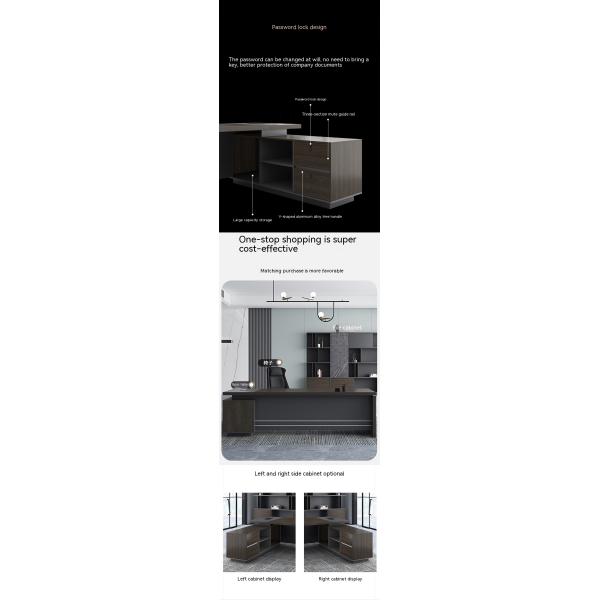 Diseño de madera de lujo ejecutivo en forma de L Escritorio presidencial para muebles de oficina