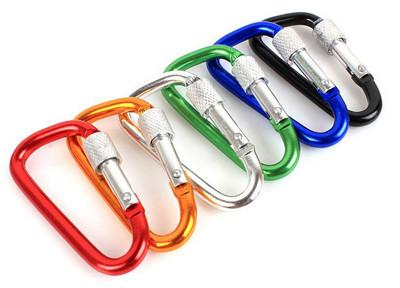 Promotional gifts aluminium D-shaped camping carabiner different colors available in stock