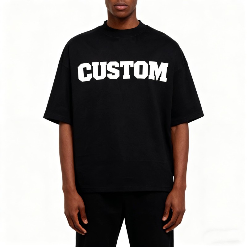 Custom Oversized T Shirt High Crewneck Graphic Streetwear for Men