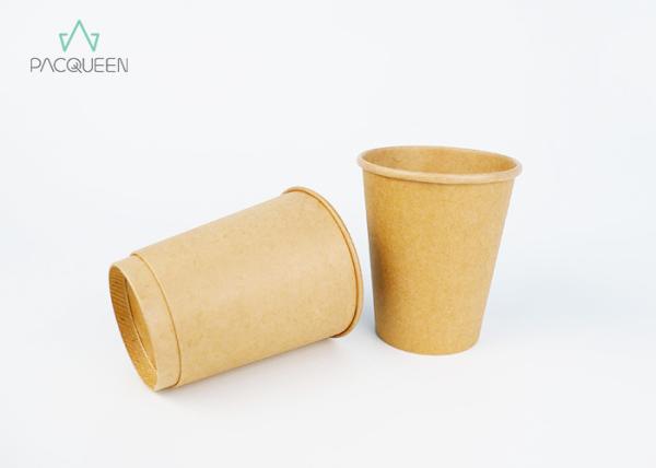 Fully Brown Kraft Double Wall Takeaway Coffee Cups With White PS Lids