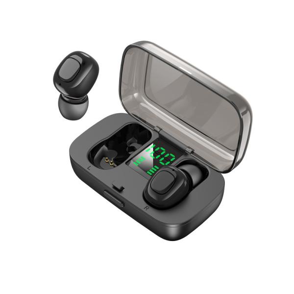 OEM Custom TWS 5.0 Bluetooth Headphone with LCD Display Wireless Noise Cancelling Earphones 6D Stereo Earbuds Headset