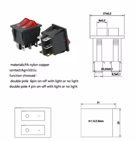 Круг 12V на красном перекидном переключателе СИД для автомобиля/шлюпки