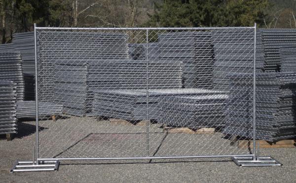 8'x12' temporary chain link fence panels diameter wire 11.5ga chain link mesh 2 x 2 tube 35mm wall thick 1.60mm