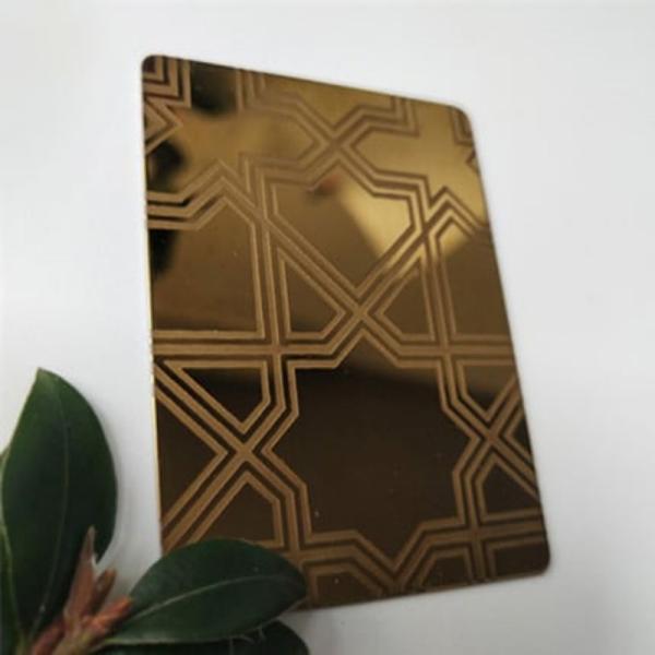 4x8 304 Decorativo de aço inoxidável de chapa de metal gravado para equipamentos de cozinha