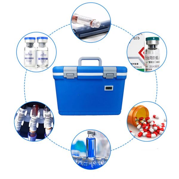 Phefon Portable Medical Cooler Box With Temperature Display And Lockable Lid For Up To 24 Hours Cooling Vaccine Transport