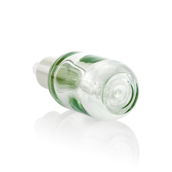 Clear 16ml Round Fancy Dropper Bottles PETG Plastic Cap For Cosmetics