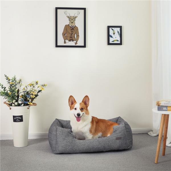 Warm Dog Proof Cushions , Indestructible Dog Cushion Plush Removable  Cover