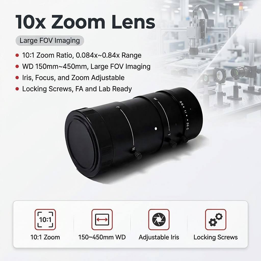 Supplier 10:1 Zoom Lens 0.084x-0.84x 150-450mm WD for FA Lab Vision Correction