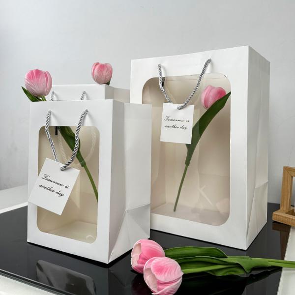 Sacs cadeaux en papier transparent pour bouquets de fleurs Sacs d'emballage de cadeaux d'anniversaire