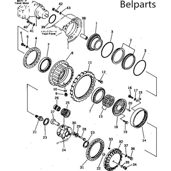 Конечная передача экскаватора КОМАТСУ разделяет шестерню кольца ПК300-3 ПК400-3 ПК400ЛК-3 208-27-31161