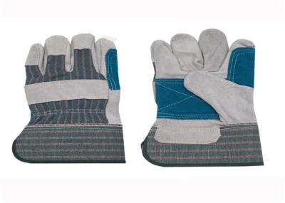 Anti Slip Custom Double Palm Leather Work Gloves Red / Yellow / Blue Color