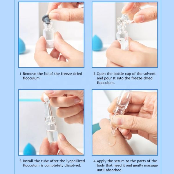 Lyz Custom Anti-Aging Moisturizing Repair Freeze-Dried Set Hyaluronic Acid Infused Copper Peptides Serum for Face Home Spa Use