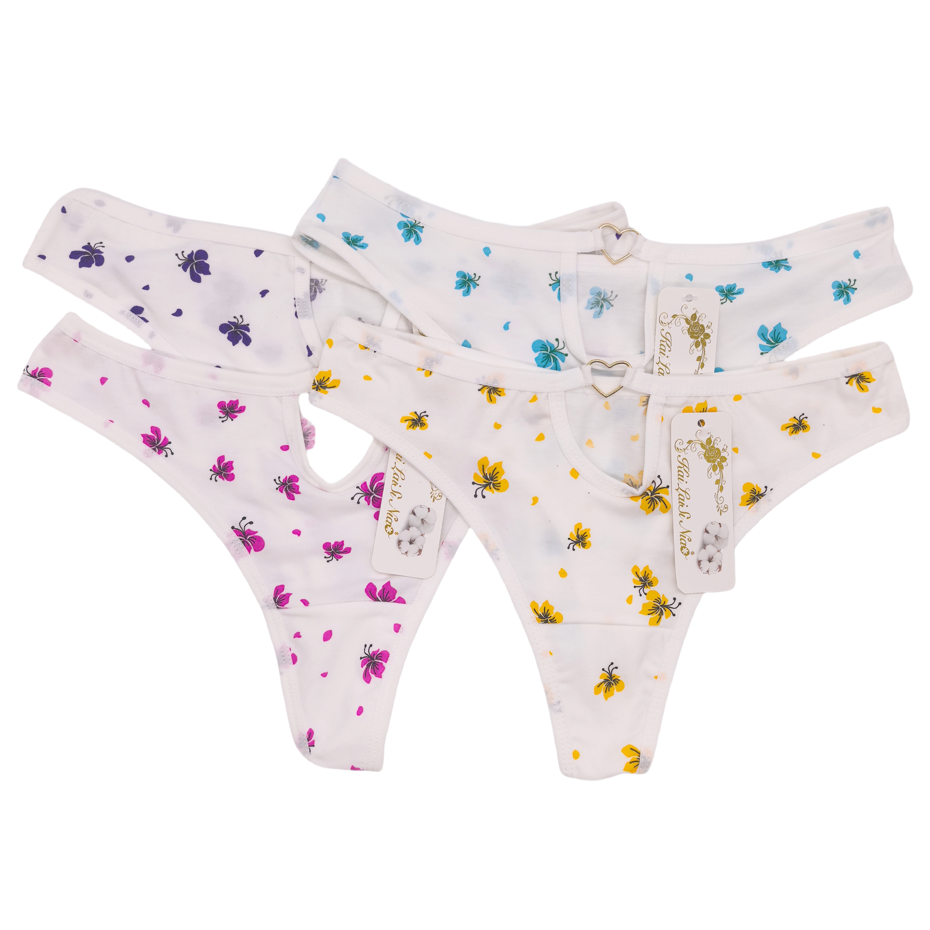 Women Thongs Panties Underwear Cotton High Quality Thongs Women Lingerie 12pcs/dozen Mix Colors Printed Thongs for Women