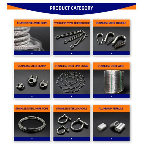 High Corrosion Resistance Aisi 304 SS 1.5mm Stainless Steel Wire Rope