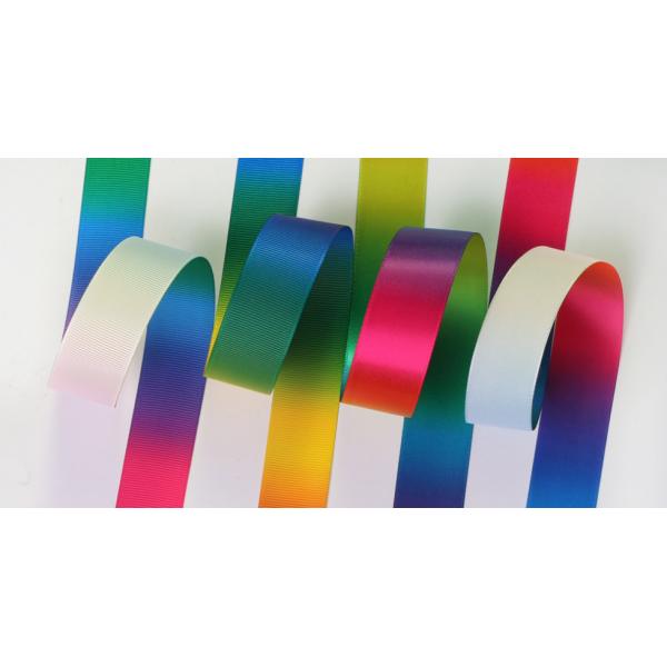 Custom Rainbow Gradient Double Face Satin Ribbon for Personalized Branding