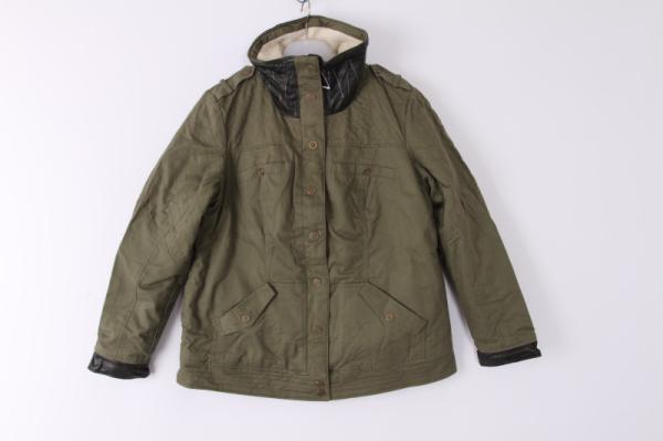 PU Cuffs Ladies Cotton Twill Coats And Jackets Clothing 4 Pockets