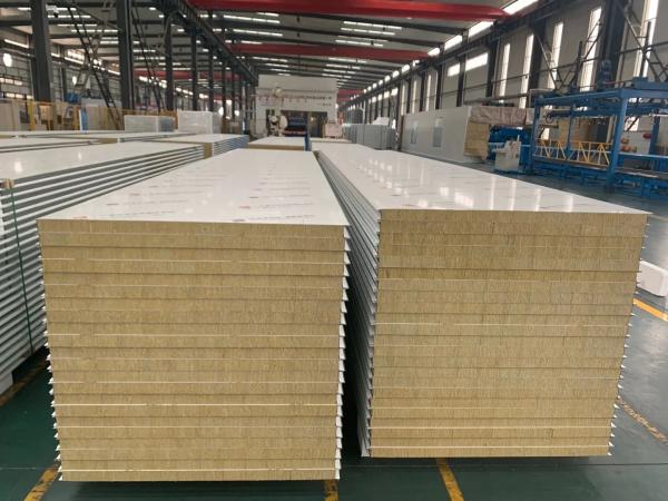 Metal Panel Fireproof and Soundproof Rock Wool Sandwich Panel for House Hotel Exterior Wall Roof with EPS Foam PU Core Material