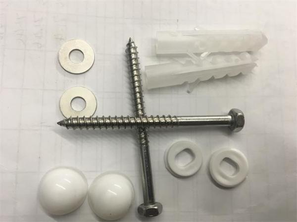 White Toilet Mounting Hardware Toilet Floor Bolts With Stainless Steel Screw