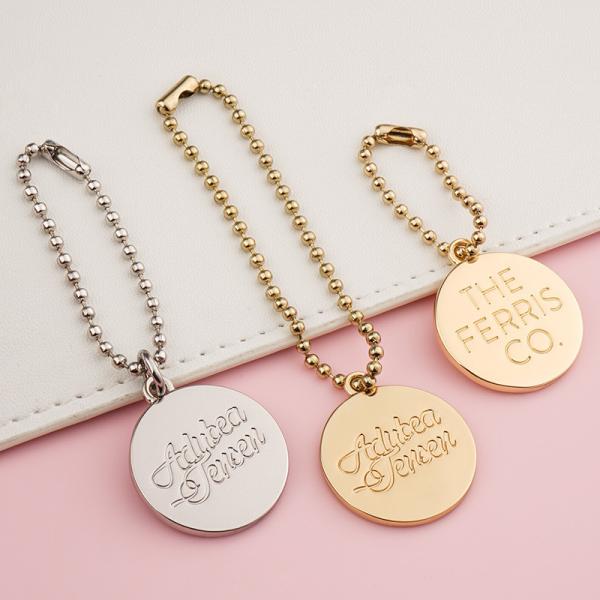 Handbag Hardware Accessories Round Metal Hanging Tag with Customized Shape Metal Tag