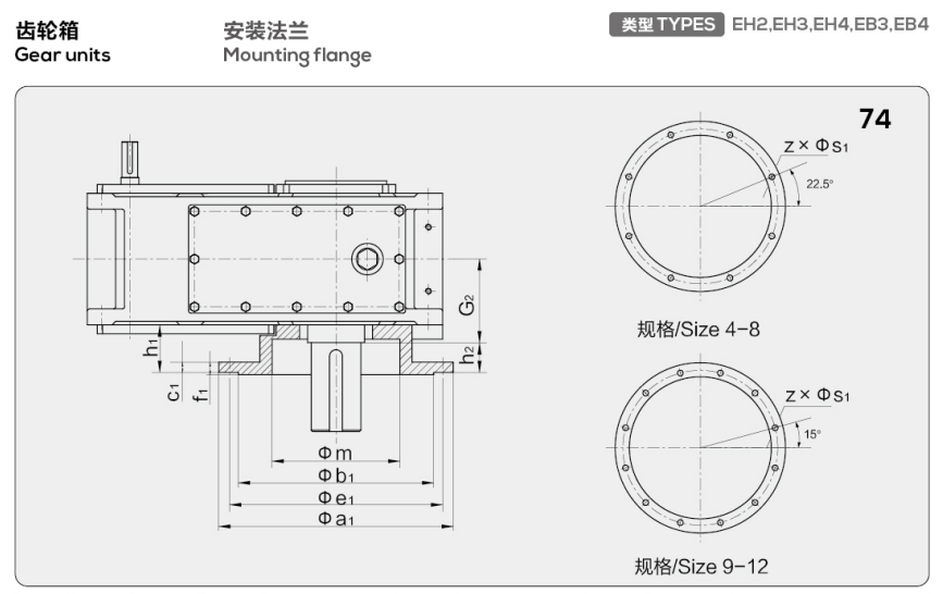 EH3HH Series High Torque Helical Bevel Gearbox with Cast Iron Housing and IEC Input Flange for Industrial Gear Drive