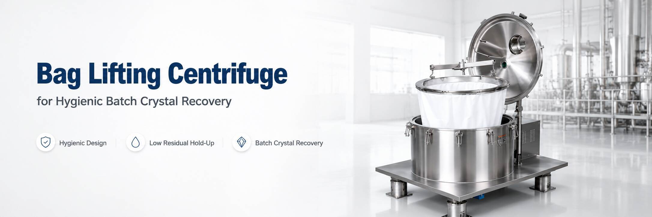 Hygienic Batch Crystal Recovery Bag Lifting Centrifuge