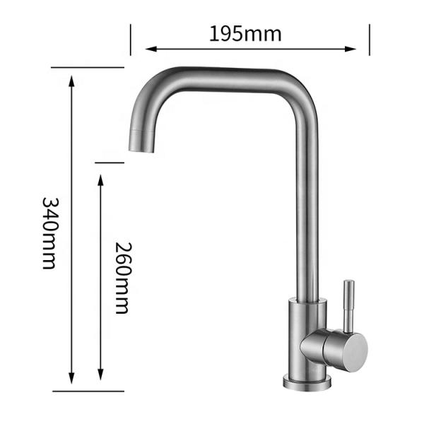 Water Saving Kitchen Sink Faucet with Polished Finish and Strong Cleaning Function