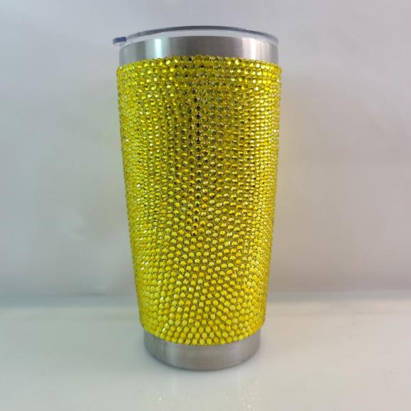 Bling Diamond Screw Lids Personalized Glitter Plastic Water Bottle 20 Oz Reusable Water Bottle Customized Logo Great Studded Tumbler Choose