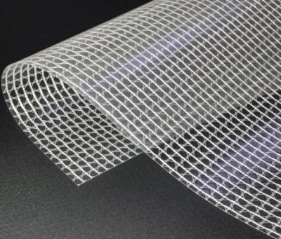 200D 9*9 240GSM Clear PVC Mesh Bag Fabric Lightweight Fire Retardant
