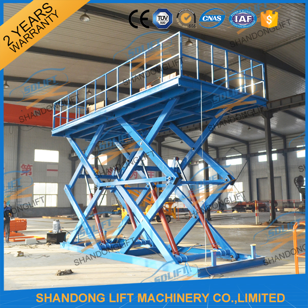 1T 3M Electric Cargo Lift / Hydraulic Scissor Lift 1000kg Lift Capacity