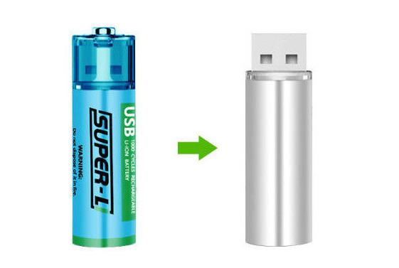 1.5V USB Rechargeable Lithium Batteries Pack 1000mAh Capacity Blister Card Package
