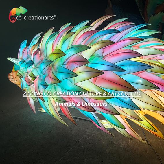 Stunning Large Rainbow-Spiked Hedgehog LED Art Lantern Sculpture Decor