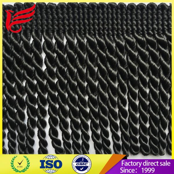 2017 Factory Direct Hot Sales New Style Brown Color Polyester Bullion Tassel  fringe For Curtain
