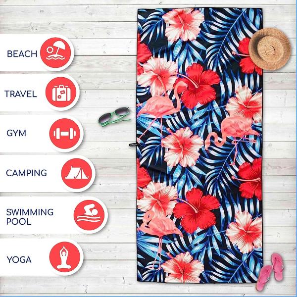 Recycled Microfiber Beach Towel With Logo Custom Quick Dry Absorbent Customized RPET Custom Beach Towel Striped Sand Free