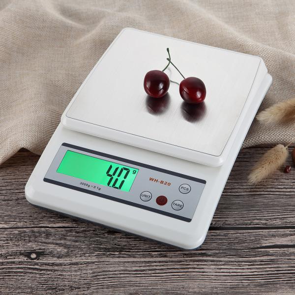 10kg*1g Capacity WeiHeng WH-B20 Stainless Steel Kitchen Weight Scale with CE ROHS FCC Certification and Precise Weighing