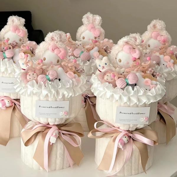 Variety Dolls Plush Flower Bouquet Hello Kitty Valentine's Day/ Year/Birthday Gift for Kids