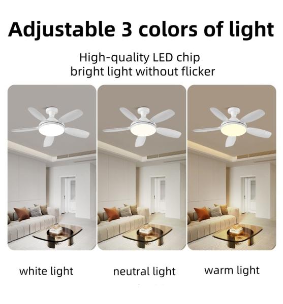 Ventilateur de plafond rotatif à 360 degrés, lames ABS, ventilateur de plafond de 32 pouces avec lumière LED