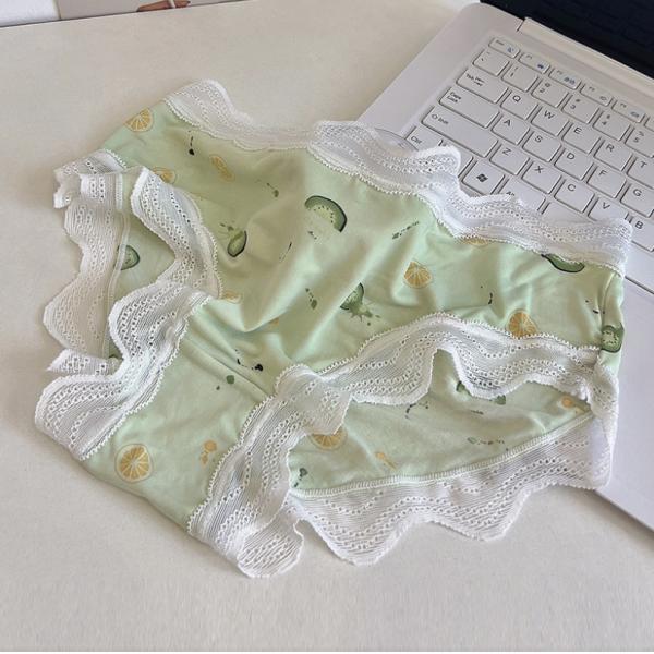Плоды подростка нижнего белья женщин шелка милые печатают дам эластичных трусов шнурка льда Breathable молодых