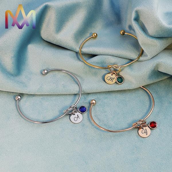 Forever Love Knot Infinity Initial Bracelet 60MM With Birthstone