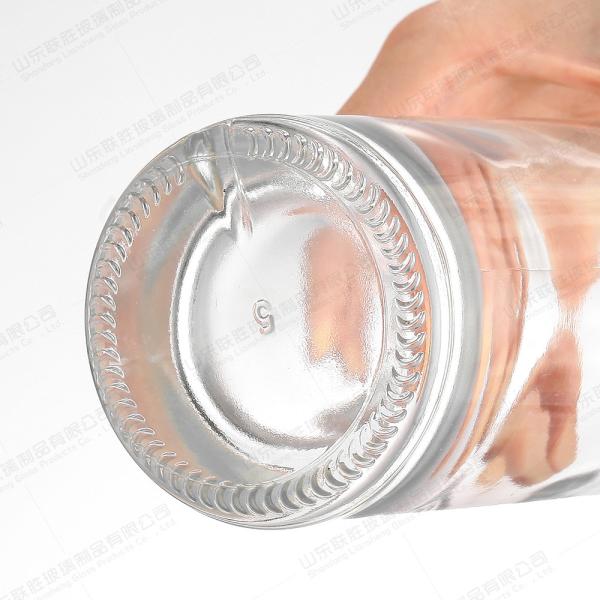 Glass Collar Brandy Alcoholic Beverage Whiskey Bottle with Acceptable Customer's Logo