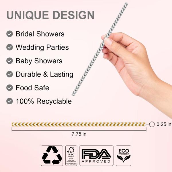 Recyclable Flexible Paper Drinking Straws Colorful Home Party Paper Straws
