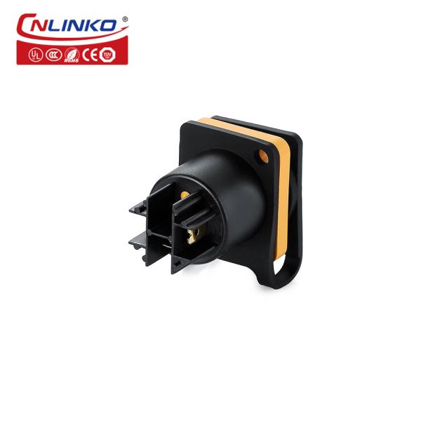 CNLINKO Outdoor Cable Connector Panel Mount PBT Waterproof Ip68 3 Pin 12v Dc Battery Plug Socket