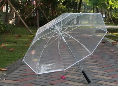 Golf Transparent Umbrella With LED Light  For Rain With Fiberglass Ribs And Aluminum Shaft,