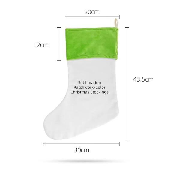 Blank Patchwork Color Sublimation Christmas Stockings For Christmas Eve And Holiday Ornaments