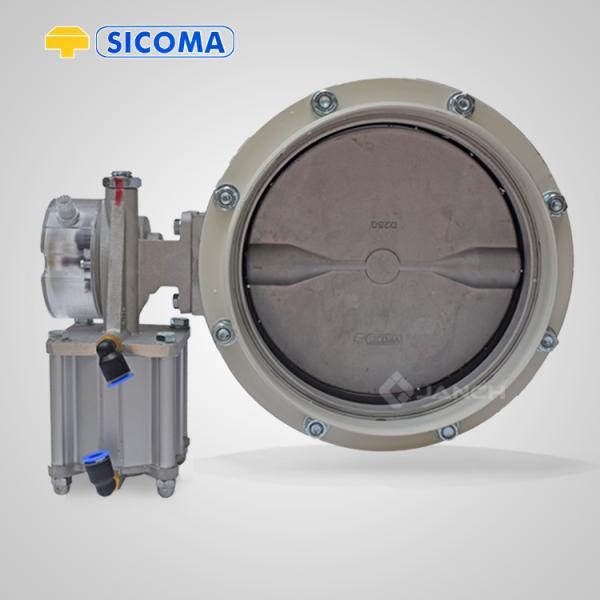 Powdery Material Butterfly Valves DN300/250 Sicoma With Fixed Body And Aluminum Alloy