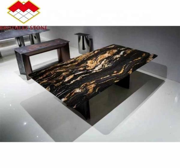 Polished Natural Stone Cosmic Gold Granite for Coffee Table and Countertops Modern Look
