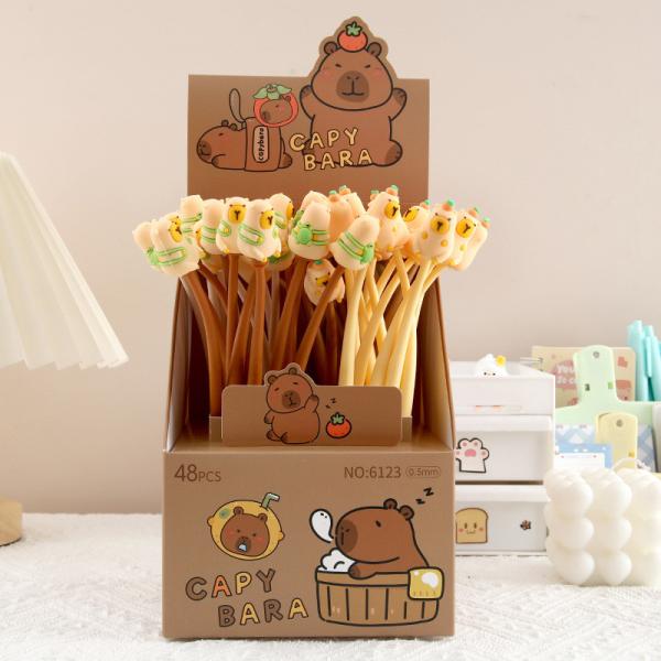 Cute dibujos animados Animal Shaking Gel Plumas 0.5 mm, tinta negra Gel de escritura Plumas para el suministro escolar Estudiantes Regalos para niños, 6 paquete