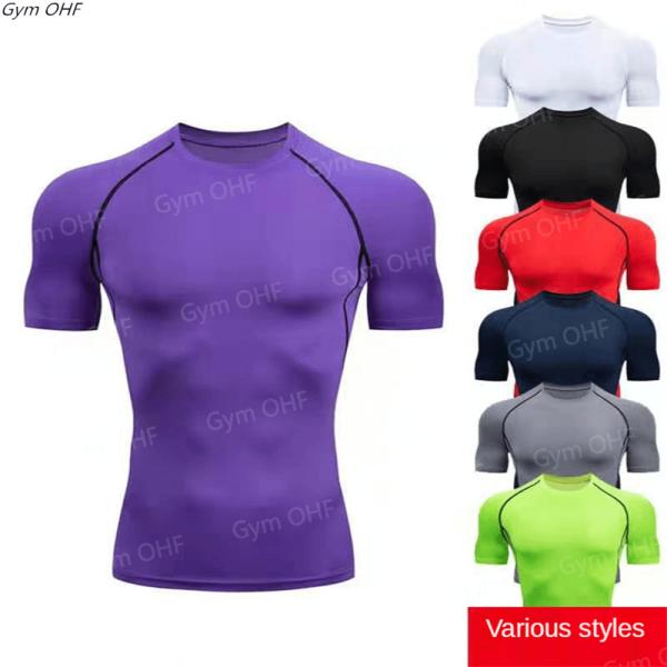 XMAMLON Men's Short-sleeved Tight T-shirt Perfect for Athletic Compression Training